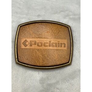 Vintage Belt Buckle Leather Poclain Excavator Construction Dad‎ Gift